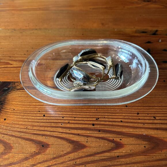 Vintage Pyrex 602-C A12 Glass Oval Dish Ribbed Replacement Top LID ONLY - Picture 5 of 9